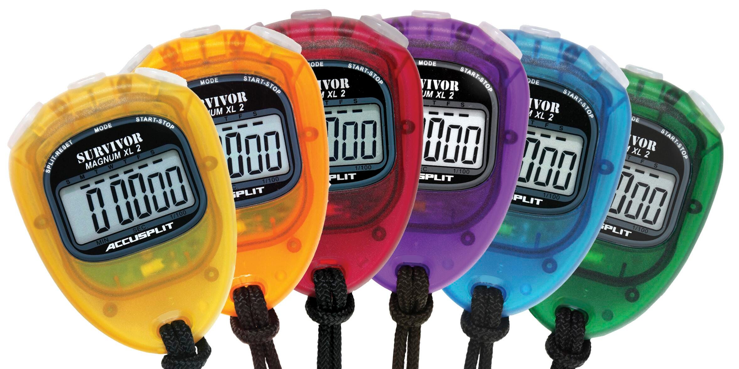 Accusplit Survivor 2 Series Stopwatch Set of 6 Translucent Colors, Item Number 1540604